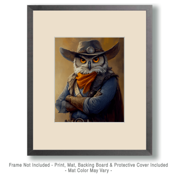 Owl Cowboy Ranch Hand Art