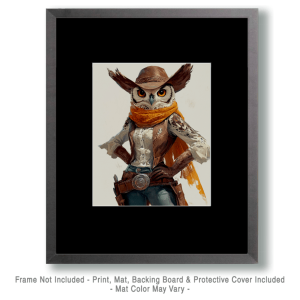 Owl Cowgirl Art