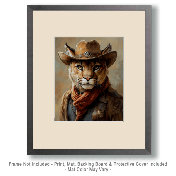 Cougar Cowboy Art