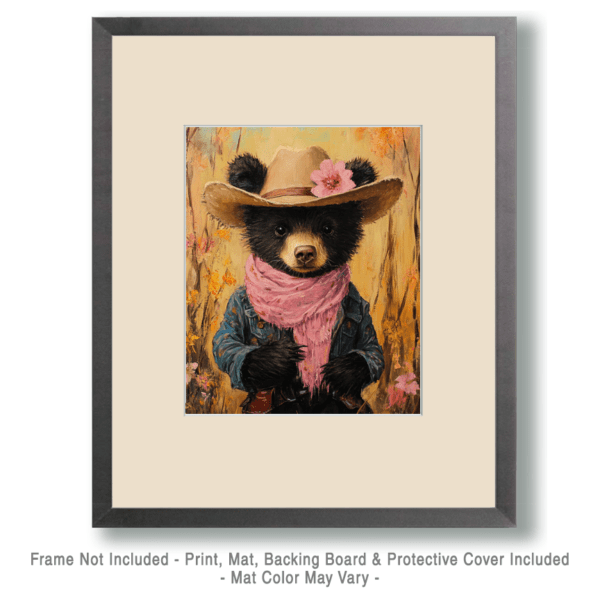 Little Miss Bear Cub Cowgirl Art