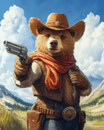 Bear Cowboy Gunslinger