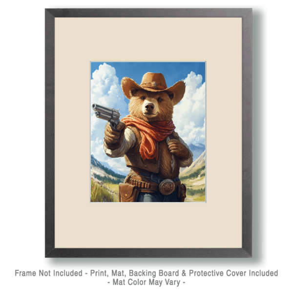 Bear Cowboy Gunslinger Art