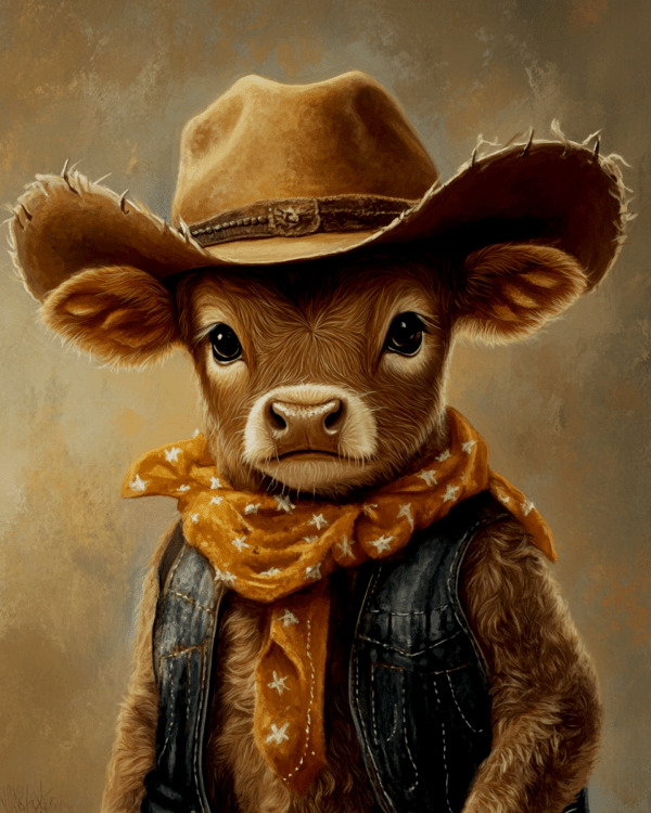 Calf Cowboy Portrait