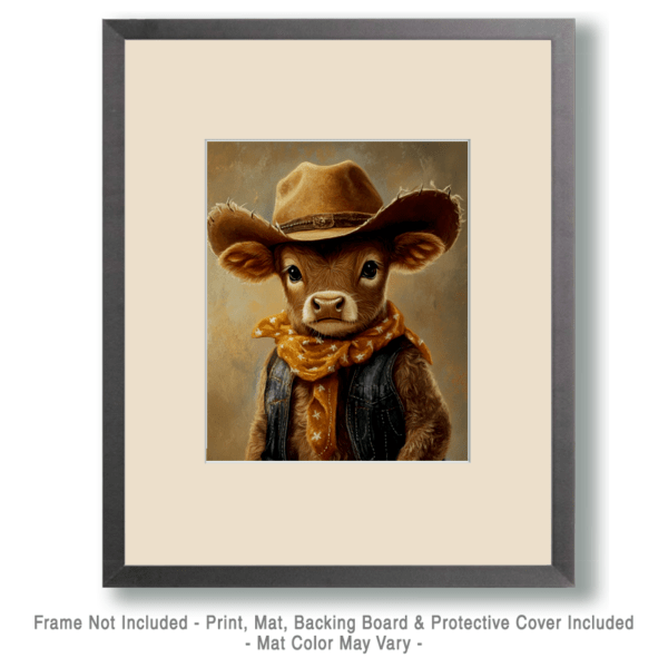 Calf Cowboy Portrait Art