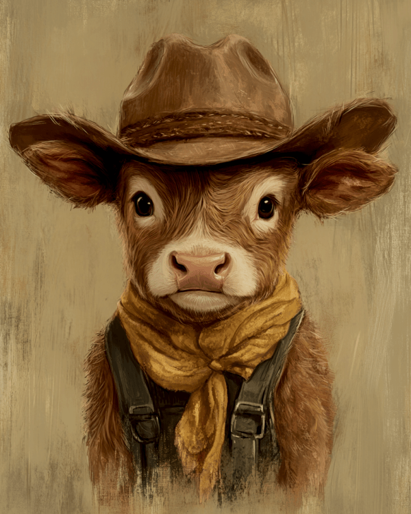 Calf Cowboy Artwork