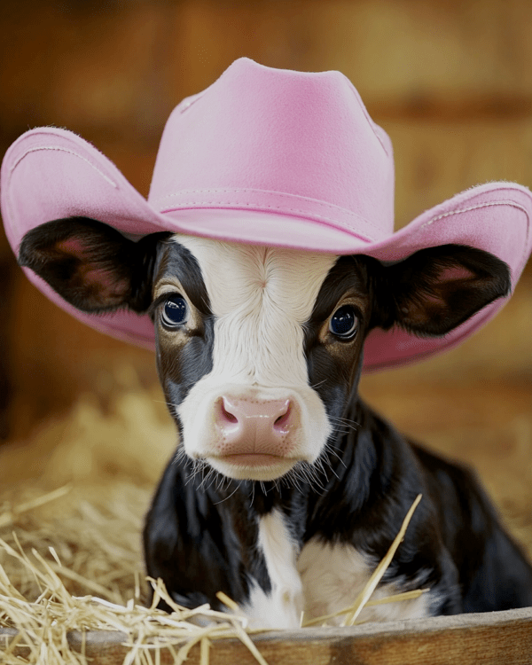 Calf Cowgirl Portrait