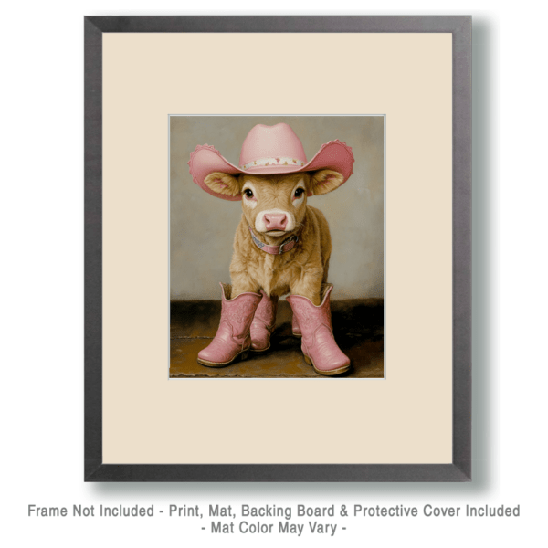 Calf Cowgirl Art