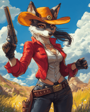 Quickdraw Wolf Cowgirl