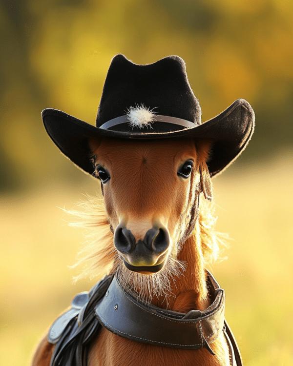 Black Hat Cowgirl Horse