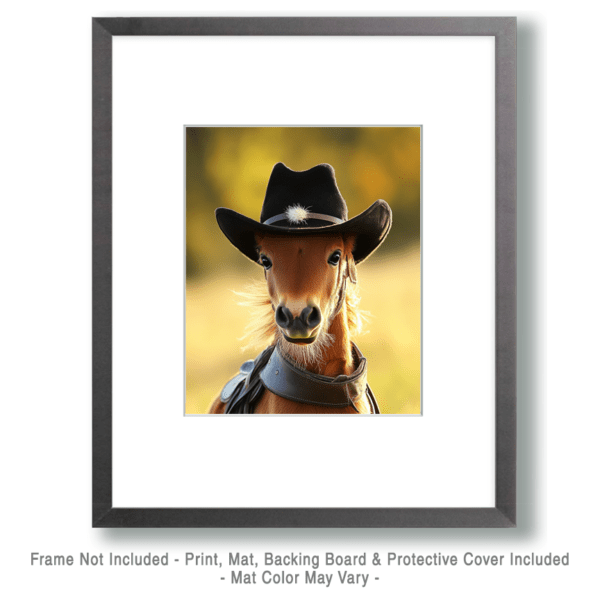 Black Hat Cowgirl Horse Art