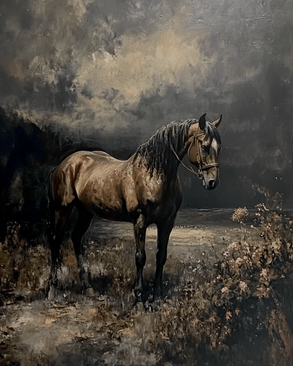 Black Horse on Stormy Night