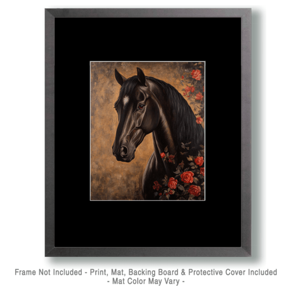 Black Horse Portrait Art