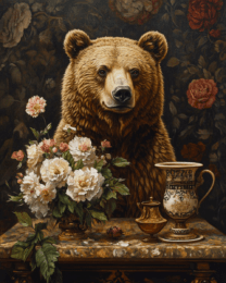 Vintage Grizzly Bear Portrait