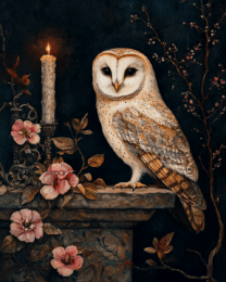 Vintage Owl Painting