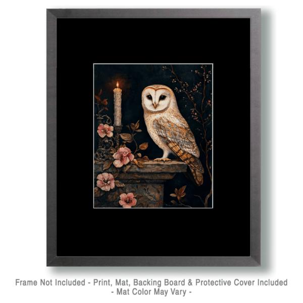 Vintage Owl Painting Art