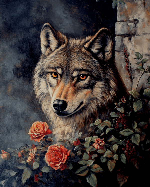 Vintage Wolf Portrait