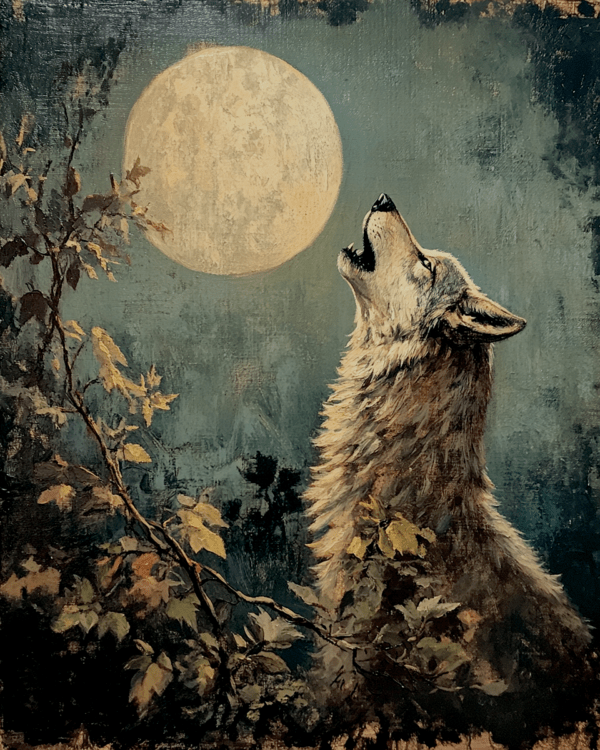 Vintage Howling Wolf