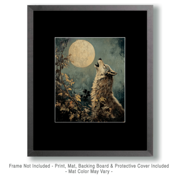 Vintage Howling Wolf Art