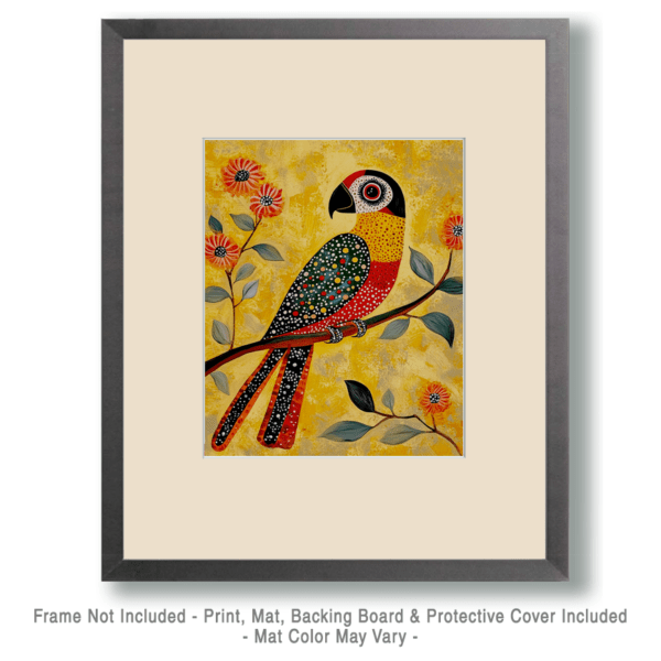 Folk Art Parrot Artwork