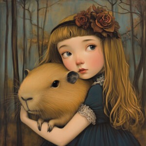 Please Don't Take My Capybara Away! Big Eyes, Low Brow, High Brow Art Wall Art Prints