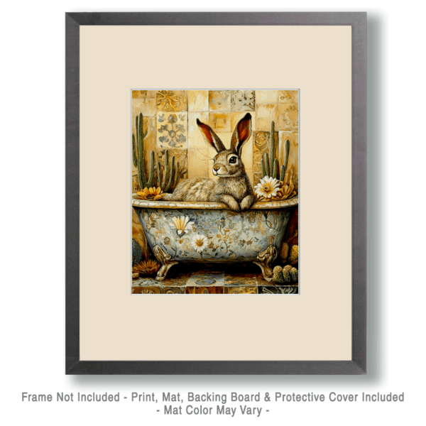 Jackrabbit in Bathtub Art