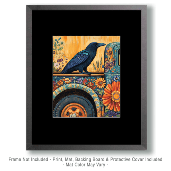 Raven on Pick-Up Truck Art