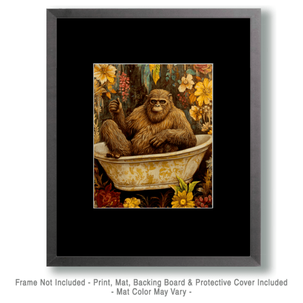 Bigfoot Taking a Bath Art