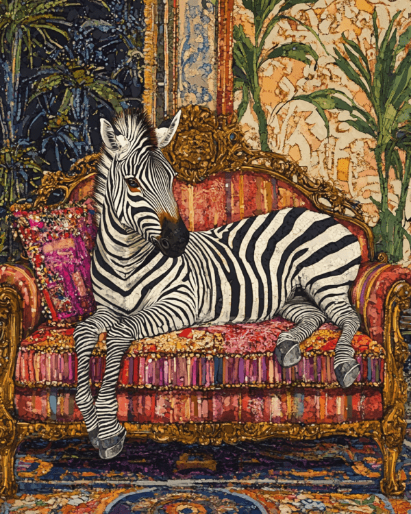 Zebra on Chaise Lounge