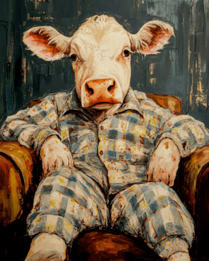 Cow in Lounge Chair