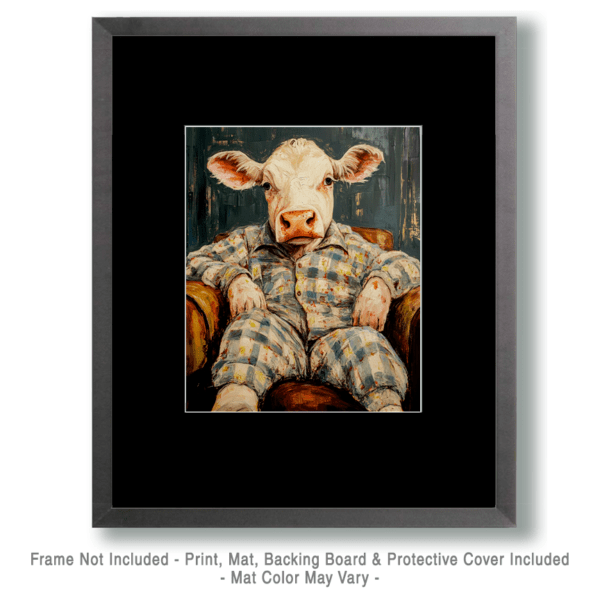 Cow in Lounge Chair Art