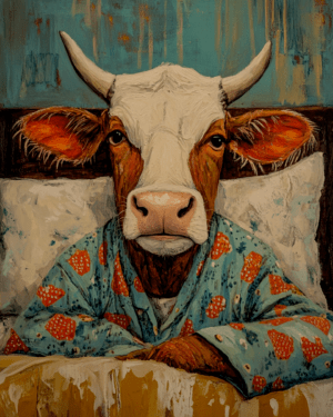 Cow in Bed