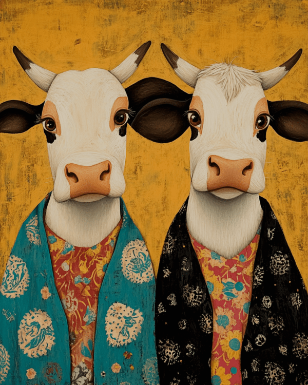 A Pair of Cows in Pajamas