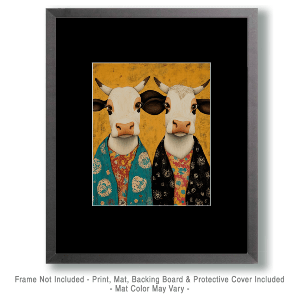 A Pair of Cows in Pajamas Art