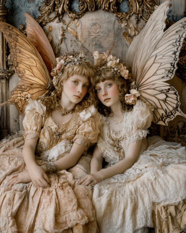 Two Fairies Vintage Style