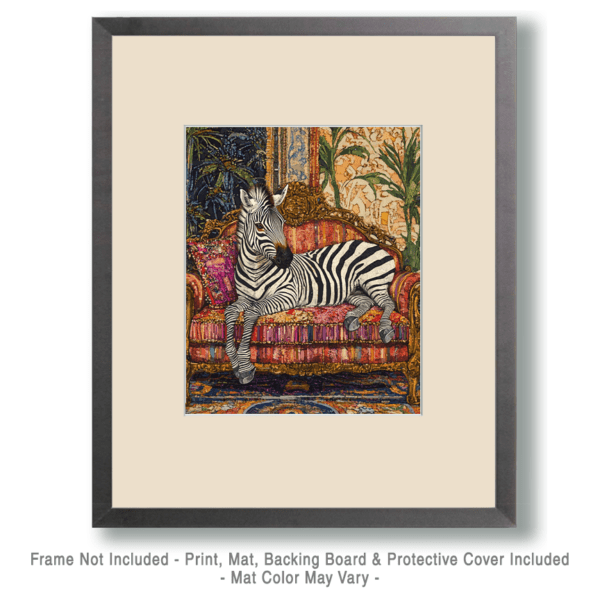 Zebra on Chaise Lounge Art