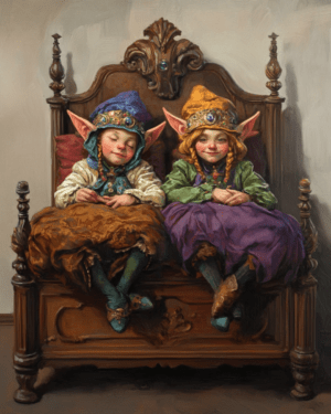 Two Elves in Bed