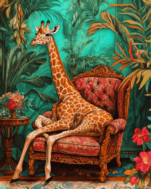 Giraffe in Lounge Chair