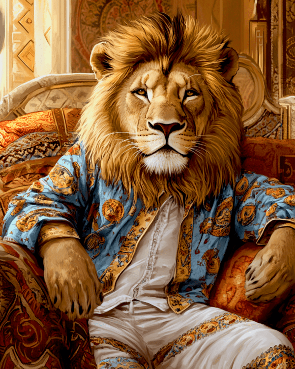 Lion in Lounge Chair