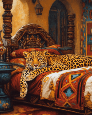 Lazy Jaguar in Bed