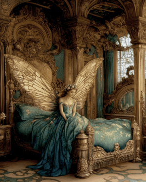 Fairy Sitting on Bed