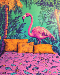 Pink Flamingo Wall