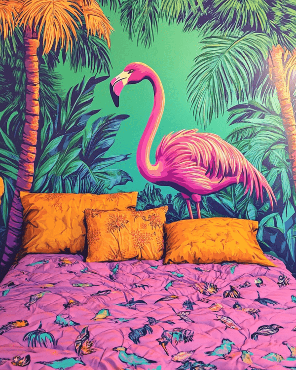 Pink Flamingo Wall