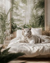 White Tiger in Bed