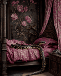 Snake on Purple Bed