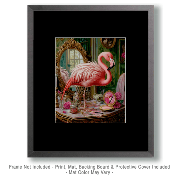 Flamingo Putting on Makeup Art