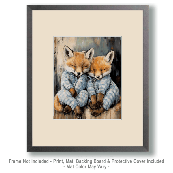 Two Fox Cubs in Pajamas Art