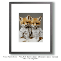 A Pair of Fox Cubs in Pajamas Art