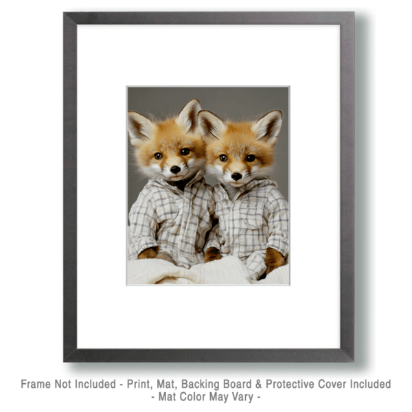 A Pair of Fox Cubs in Pajamas Art