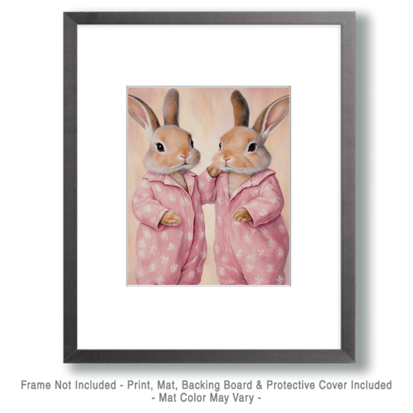 A Pair of Bunnies in Pajamas Art