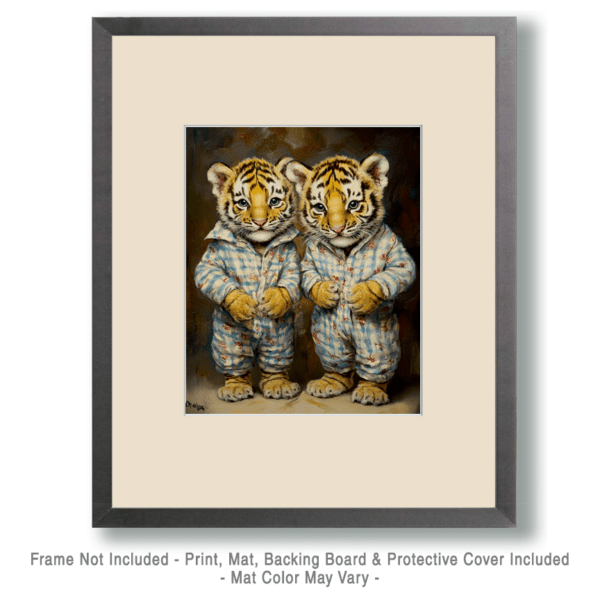 Two Tiger Cubs in Pajamas Art